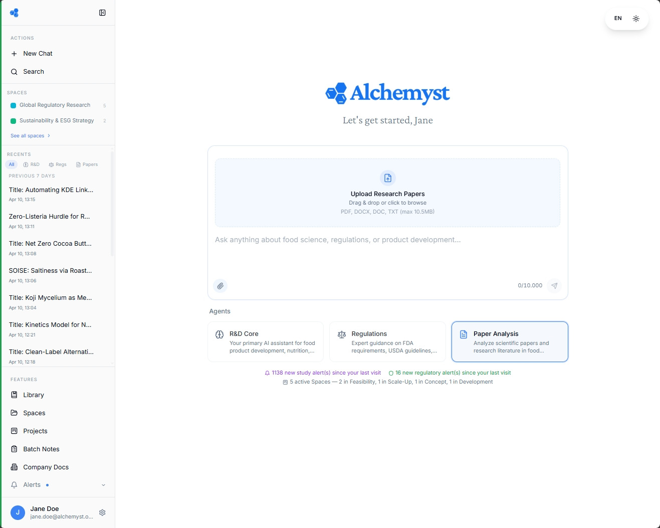 Paper Analysis interface